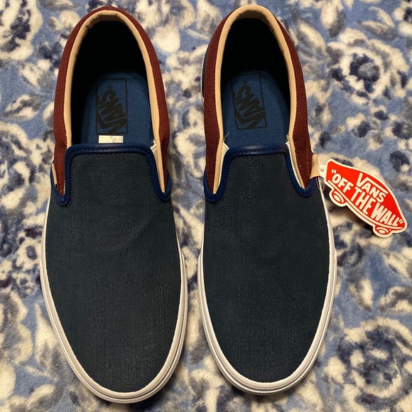 vans slip on sneakers in textured suede